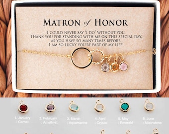 Matron of Honor Gift From Bride, Matron Of Honor Bracelet, Bridal Party Gift, Wedding Party Gift Ideas, Matron of honor proposal  Bracelet