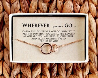 Wherever You Go Necklace Gift for Daughter, Graduation Jewelry Gift for High School Senior, Gift for her Graduate Collage