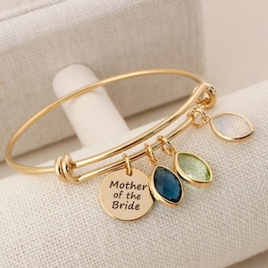 Mother of the Bride bracelet with birthstones, mother of the bride gift, Personalized Gift for Wedding, Mother of the Bride