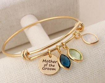 Mother of the Groom bracelet with birthstones, mother of the groom gift, Personalized Gift  for Wedding, Mother of the Groom