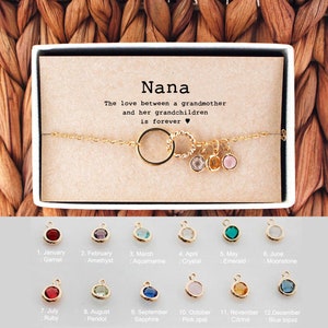 Nana Birthstone Bracelet • Granny Gift • Gift For Grandma from grandchildren • Mother&#39;s Day Gift • 04-Br-Nana