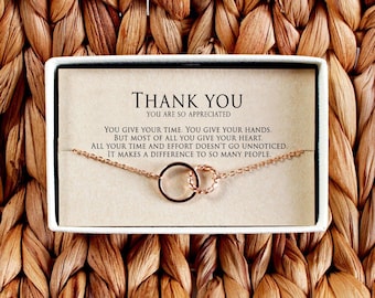 Thank You Gift Necklace with Message Card, Mentor Gift for Women, Appreciation Gifts Jewelry, Thank You Gift for Woman, Teacher gift