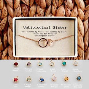 Unbiological sister Necklace - Birthstone Necklace -  Unbiological sister Gift - 04-Ne-Unbiological sister