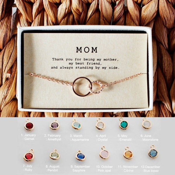 Mom Necklace • Mom's Birthstone Necklace • Mother's Day Gift • Personalized Necklace For Mom • birthstone necklace for mom • 04-Ne-MOM