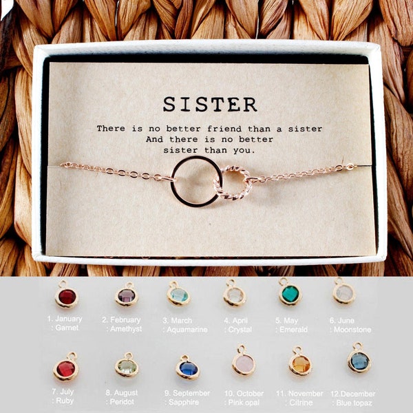 Collier de soeur, cadeau d'anniversaire de soeur, cadeau de Noel de soeur, collier de pierre de naissance de soeur • 04-Ne-Sister