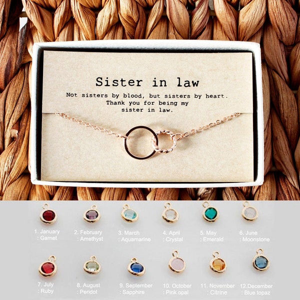 Sister in Law Necklace, Sister in Law birthday gift, Sister in Law christmas gift , Sister in Law birthstone necklace • 04-Ne-Sister in law