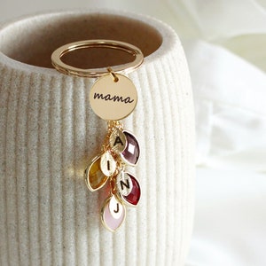 mama Keychain personalized Birthstone keychain Mothers Day Gift mother birthday gift Family tree keychain Grandma Gift