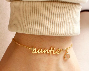 auntie bracelet • Birthstone bracelet for aunt • Mother's Day Gift for aunt • aunt bracelet • aunt gift • aunt jewelry