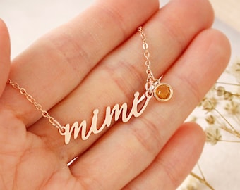 mimi necklace, mimi gift for christmas, Birthstone necklace for grandma, Mother's Day Gift for grandma, grandma gift, mimi jewelry