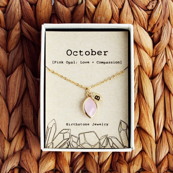 October Birth Items October Birthstone Necklace - Etsy