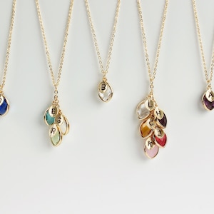 Family Birthstone Necklace, Mother&#39;s Day Gift, Personalized Necklace For Mom, birthstone necklace, Initial Jewelry, Mommy Necklace, Mom Gift