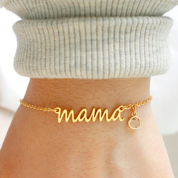 mama bracelet • Birthstone bracelet for Mom • Mother's Day Gift • mama birthstone bracelet • mom gift