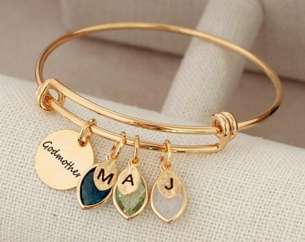 Godmother bracelet with birthstones Godmother gift Godmother Jewelry Godmother Birthstone bracelet Godmother christmas gift