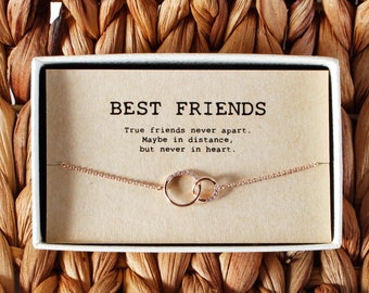 Bracelet du meilleur ami • Cadeau BFF • Bijoux du meilleur ami • Friends Forever • Bracelet 2 cercles imbriqués • 01-Br-BEST FRIENDS