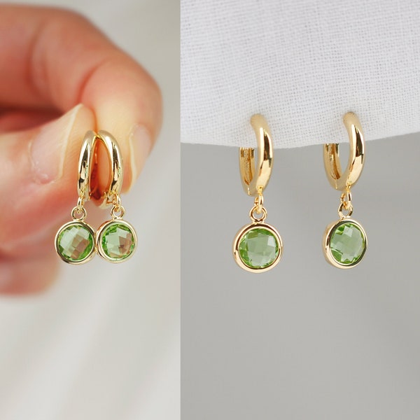 August Birthstone Earrings in Sterling Silver, Peridot Earrings, Personalized Birthstone Jewelry, August Birthday Gift, Gift for Her