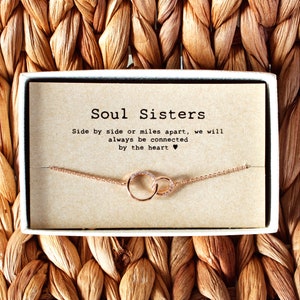 Soul sisters necklace • Crystal Necklace • Sister Birthday Gift • Big Sister Gift • Circle zirconia necklace • 01-Ne-Soul sisters