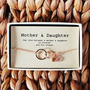 Mother Daughter Bracelet • Mothers day birthstone Bracelet • Mother Daughter Gift  • Mother Daughter Jewelry • 04-Br-Mother & Daughterr