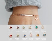 Personalized Birthstone Bracelet Name Bracelet Friendship Bracelet Best Friend Gift Bridesmaid Gift Sister Gifts SBC-A