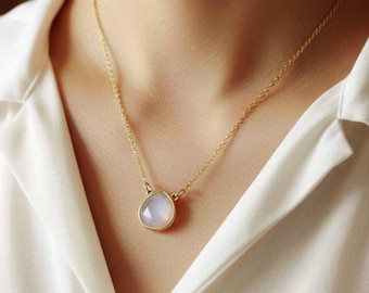 Birthday Gifts for Her, Birthstone Necklace, March April Birthstone Necklace, Gift for Niece, moonstone necklace