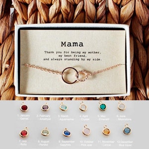 Mama Necklace • Mom's Birthstone Necklace • Mother's Day Gift • Personalized Necklace For Mom • birthstone necklace for mom • 04-Ne-Mama