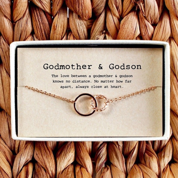 Godmother and Godson Bracelet, Godson Gift from Godmother, Godson Christmas Gift • 04-Br-Godmother & Godson