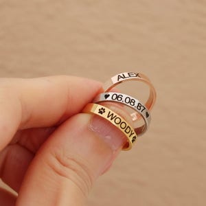 Stacking Ring • Engraved Ring • Name Ring • Best Friend Gift • Best Friend Ring • BFF Ring • Soul Sister