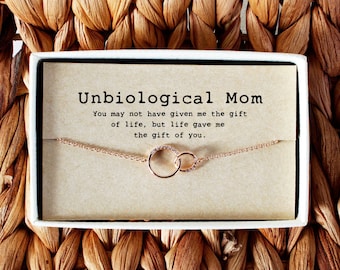 Unbiological Mom Bracelet, Bonus Mom Gift, Mother’s day gift, Step Mom Gift, Other Mother Bracelet• 01-Br-Unbiological  Mom