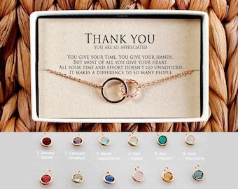 Thank You Gift bracelet with Message Card, Mentor Gift for Women, Appreciation Gift Jewelry, Thank You Gift for Woman, Teacher gift bracelet