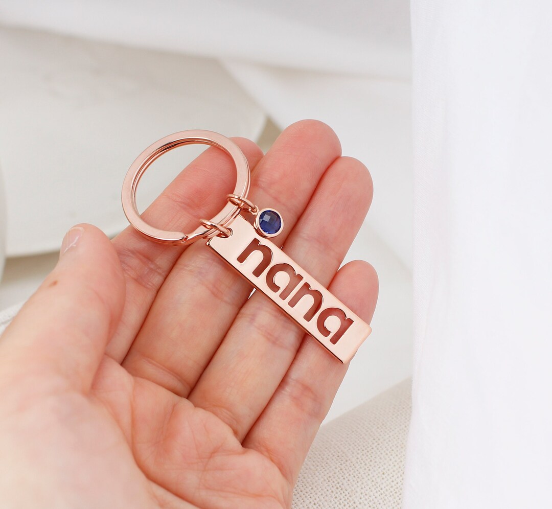 Nana Keychain With Birthstone, Mothers Day Gift for Grandma, Keychain