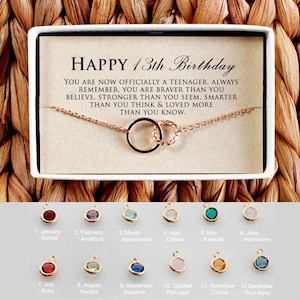 13th Birthday Girl gift, Happy 13th Birthday Bracelet, Birthday Gift for Teenager, 13th Birthday Jewelry, Gift for 13 year old