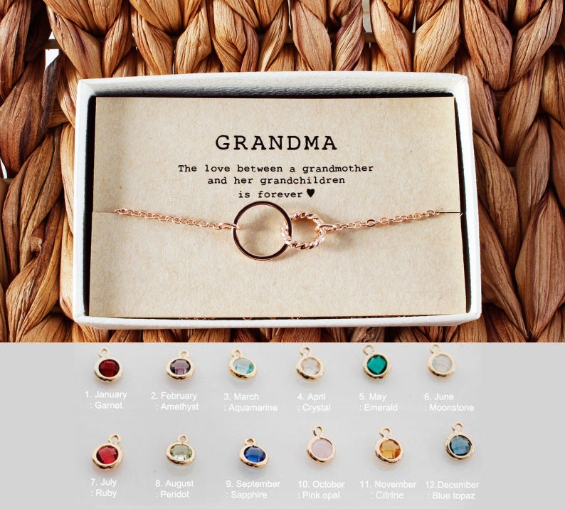 Grandma Necklace • Grandma Birthstone Necklace • Mother's Day Gift • Birthstone Necklace For Grandma • 04-Ne-Grandma 