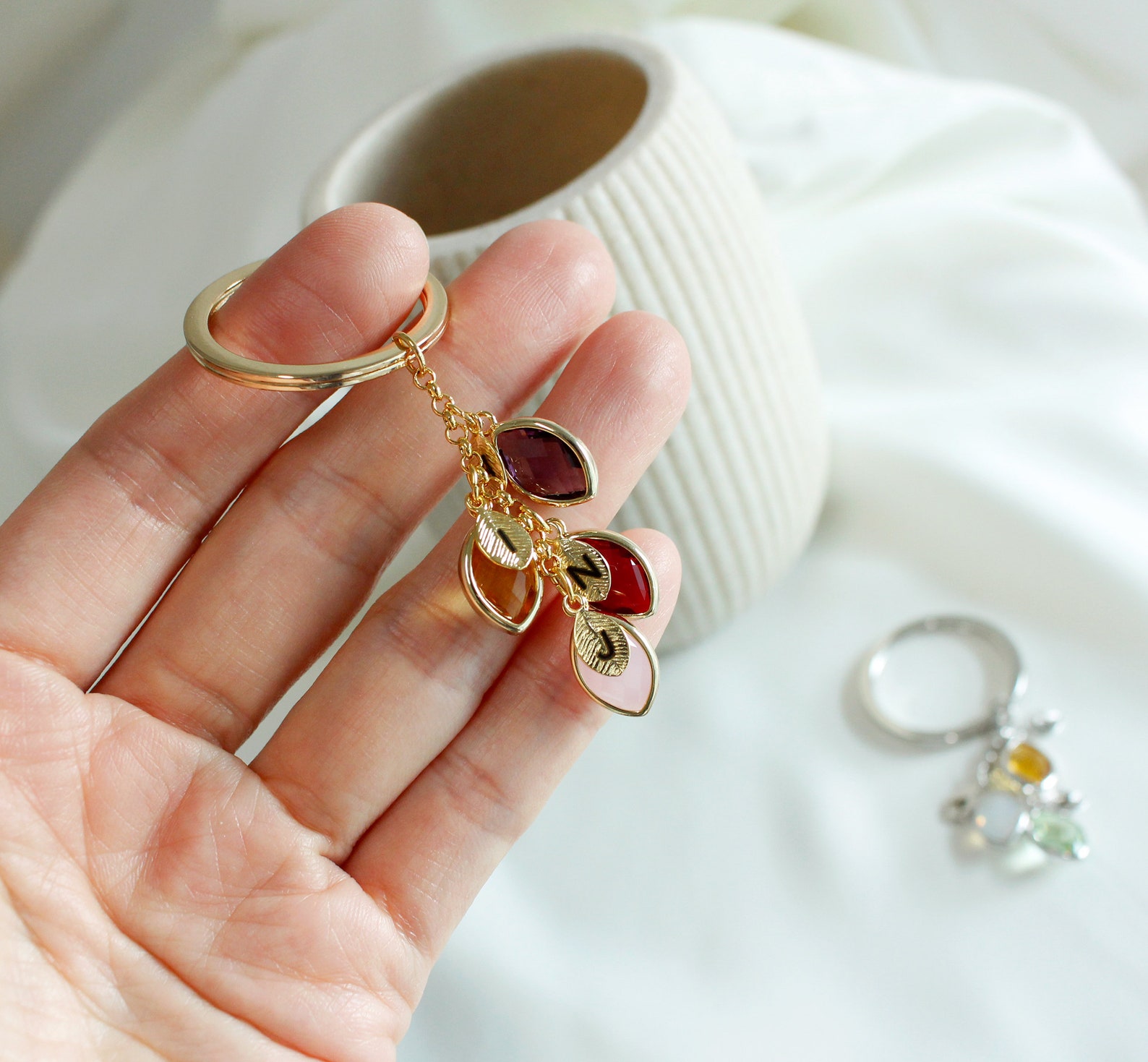 Mama Keychain Personalized Birthstone Keychain Mothers Day - Etsy