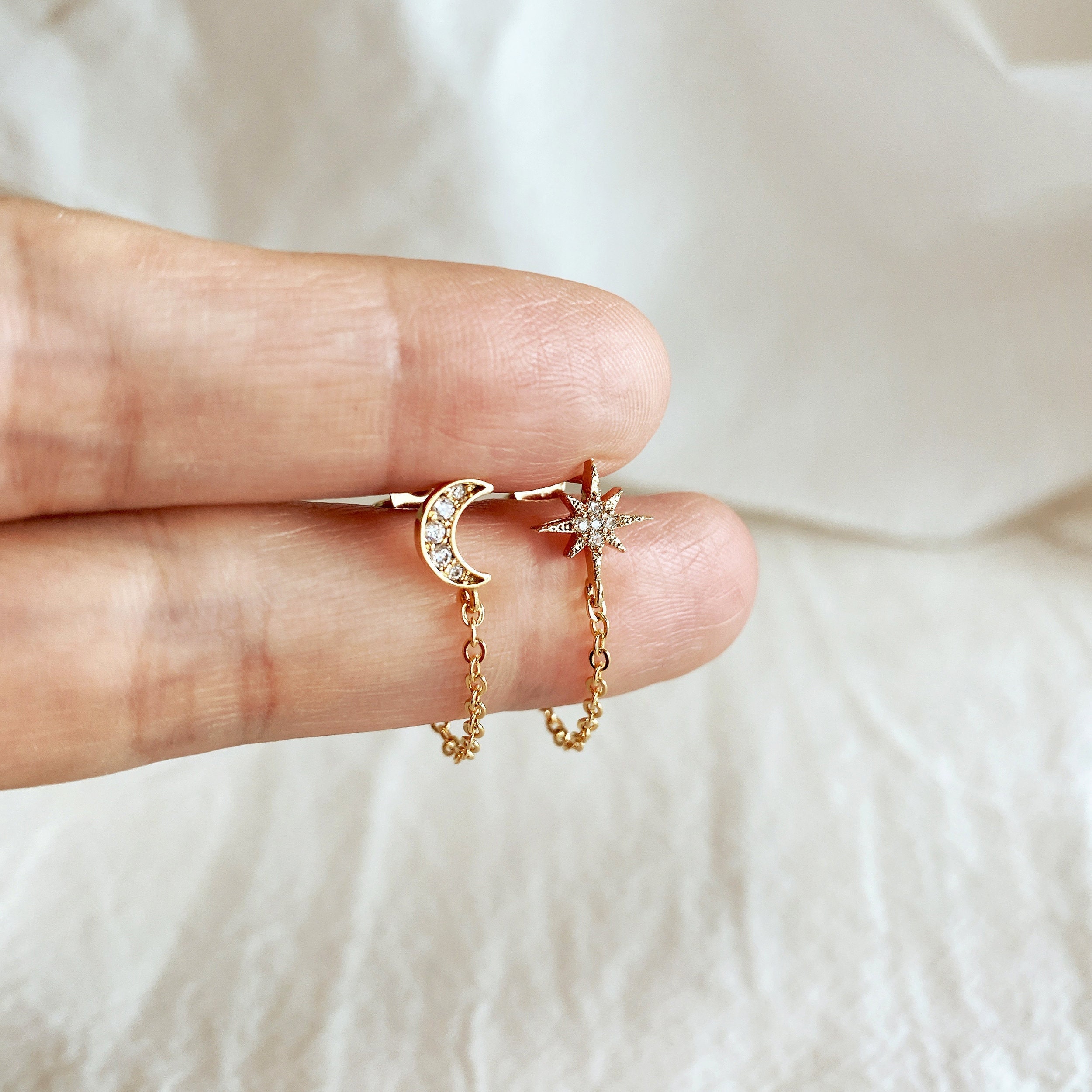 アクセサリー crystal ribbon chain earrings Chain Earrings, Crystal Earrings, Crystal Chain Earrings