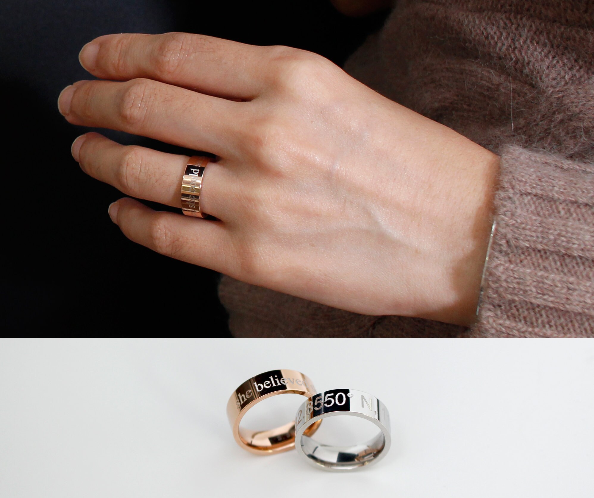 Graduation Gift Stackable Rings Name Ring Personalized | Etsy