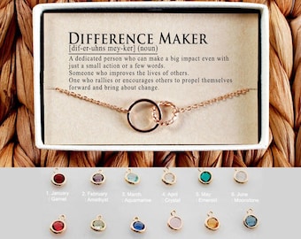 Difference Maker bracelet, Coworker Appreciation Gift, To Say Thank You Gift, Team Leader Gift, Gift for Mentor, Gift for Teacher bracelet