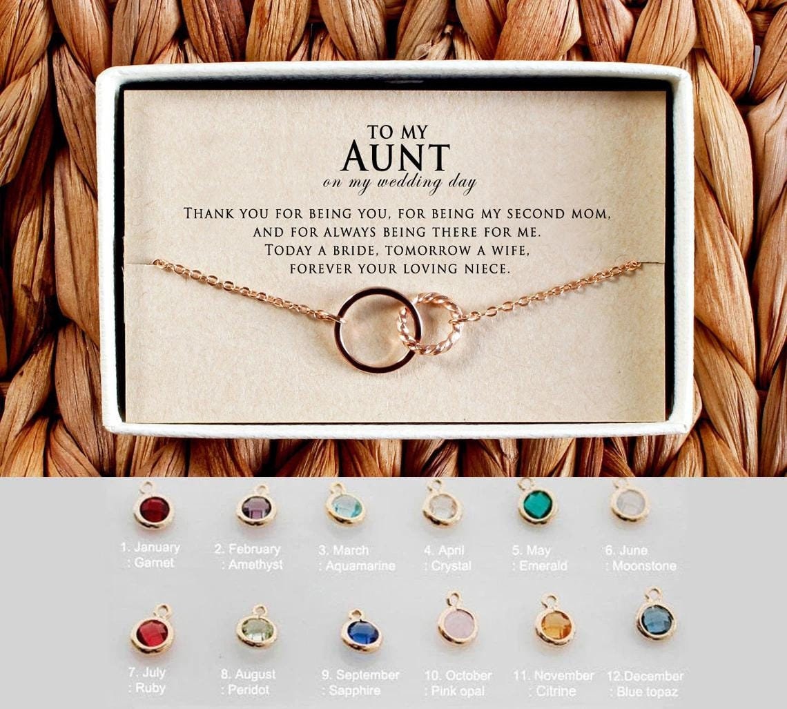 Aunt of the bride gift from bride, Aunt Wedding Gift bracelet from bride, Second mom wedding gift on wedding day, 04-Br