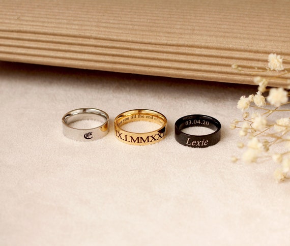 Ring Number 1990 | Ring Year Ring | Ring 1998 | Jewelry - Men's Ring Gold  Color Men Women - Aliexpress