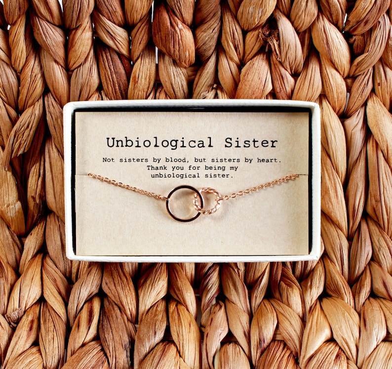 Unbiological sister necklace • Soul Sister • Sorority • Sister in Law • Step Sister Gift • Tribe Necklace • 04-Ne-Unbiological sister 