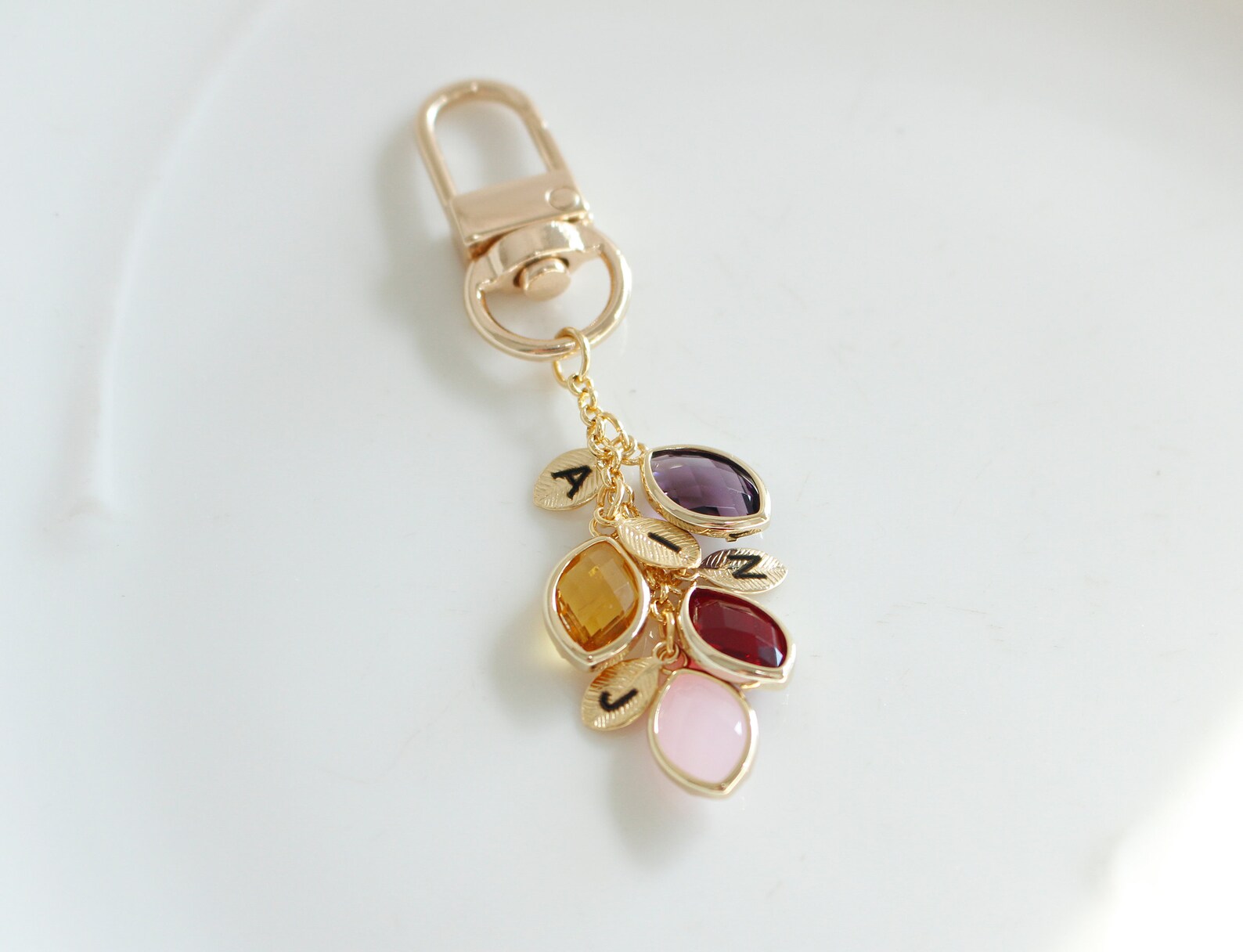 Keychain Keychain Personalized Birthstone Keychain Custom - Etsy