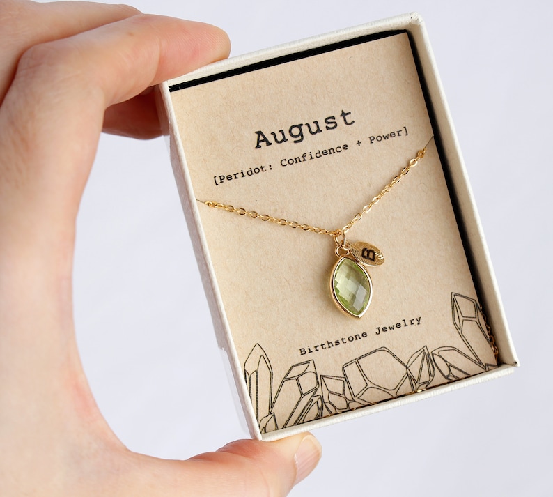 August birthstone necklace personalized necklace custom etsy