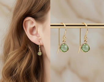 August Birthstone Earrings, Dangle Earrings, Peridot Earrings, Personalized Birthstone Jewelry, August Birthday Gift, Gift for Her