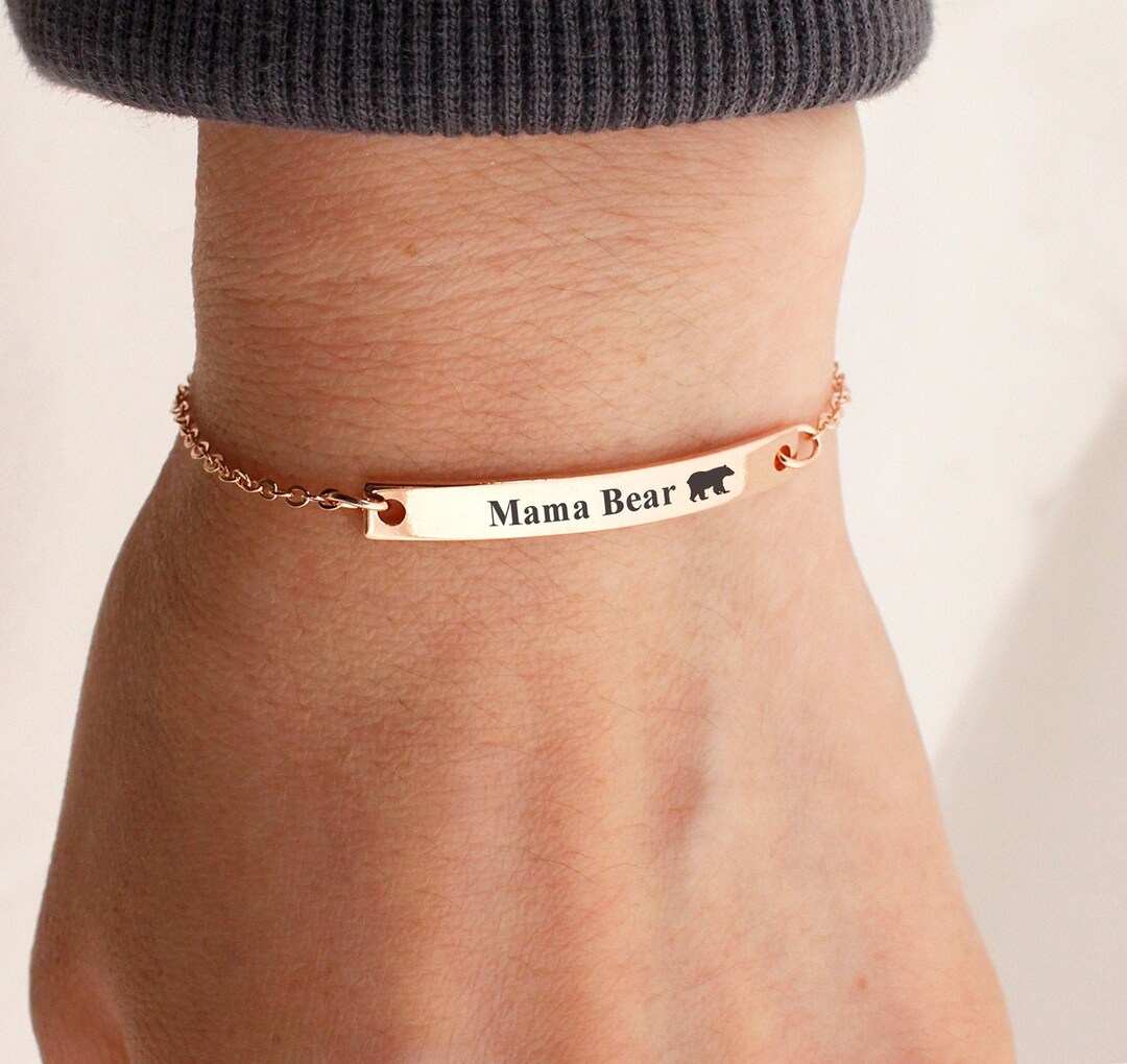 Mothers Personalized Jewelry Mothers Day Gifts Mama Bear Etsy