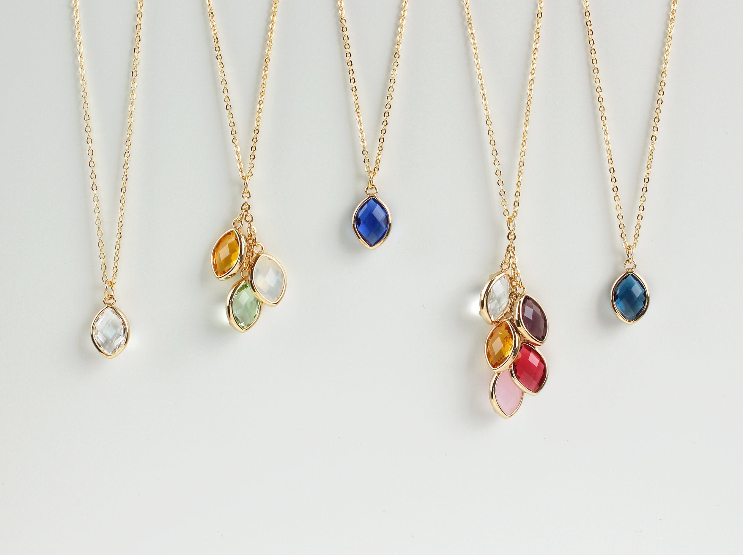 Birthstone Necklace for Mom for Grandma 