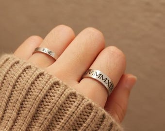 Couple Ring, Gifts for Boyfriend, Personalized Engagement Ring, Mens Ring, Gift for Him, Gift for Her, Ring for Men, Engraved Ring