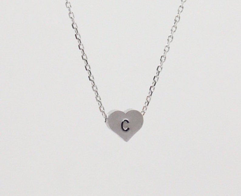 Personalized Initial Heart Necklace Initial Jewelry Etsy