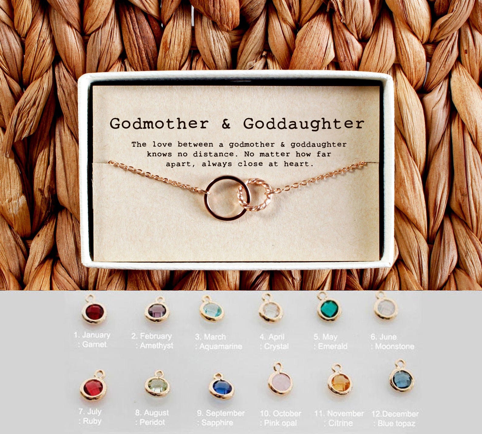 Godmother and Goddaughter Bracelet Godmother Birthstone