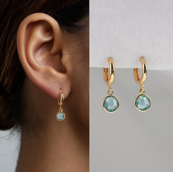 March Birthstone Earring Gift for Her, Aquamarine earrings, March Birthday Gift, Personalized Birthstone Jewelry, Bridesmaid earrings