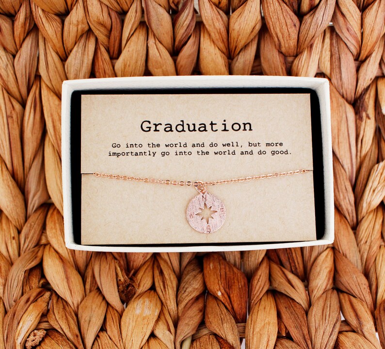 Compass Necklace Graduation Gift Necklace Graduation Etsy