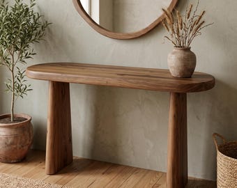 Solid Walnut Console Table, Minimalist Entryway Table, Mid Century Modern Hallway Table, Narrow Sofa Table, Custom Wood Furniture