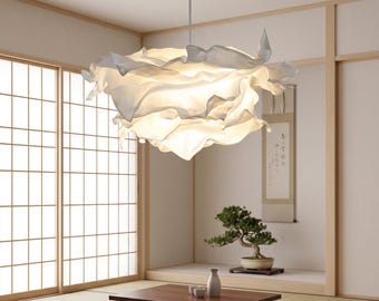 DIY Cloud Pendant Lampshade | Rice Paper, Copper Frame, Japandi Boho Lighting
